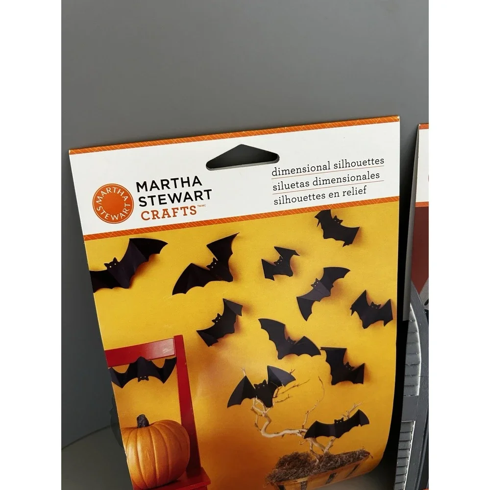 2012 Martha Stewart Halloween Crafts Black Bats & Spiders Silhouettes NOS